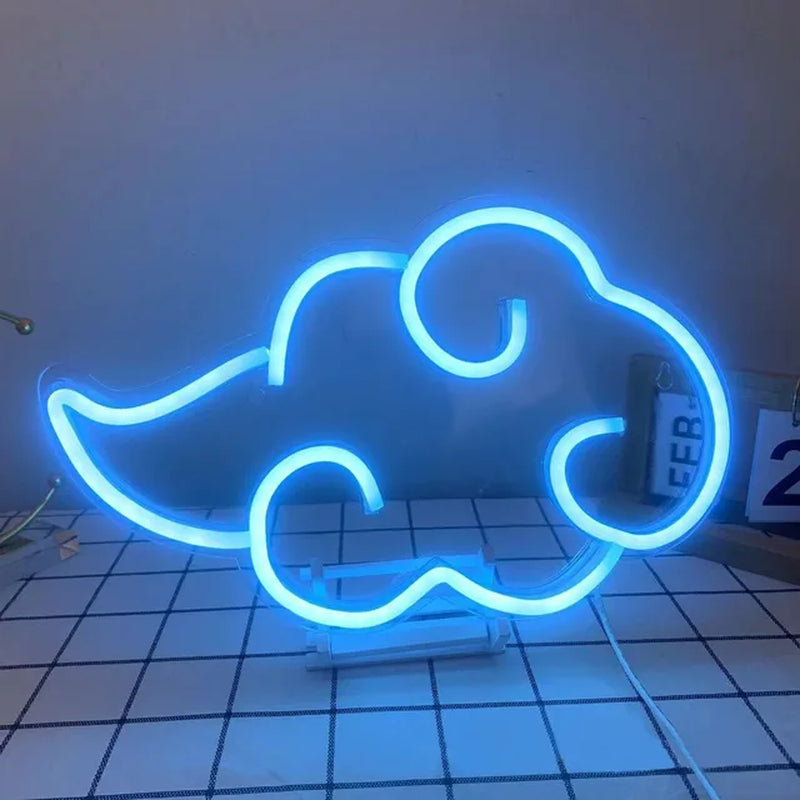 Cloud Shape Neon Sign Dimmable Night Light Wall Hanging Decor LED Neon Sign Party Wedding Bedroom Decoration USB Powered