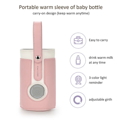 Portable Bottle Warmer, Yadala Intelligent Bottle Warmer, Fast Charge, 3-Speed Temperature Regulation, Pink