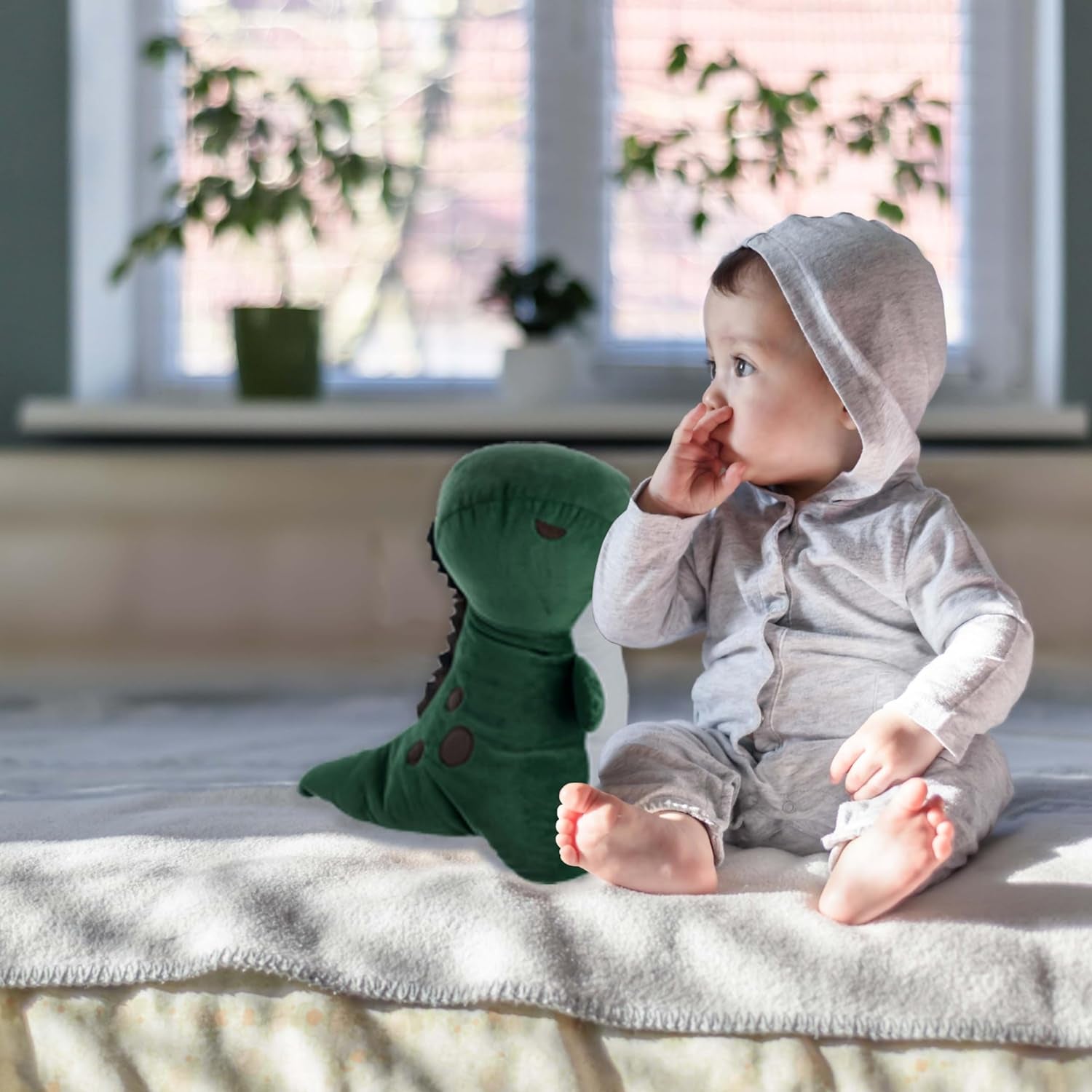 Snugababies Dinosaur (T-Rex) Stuffed Animals for Girls Ages 3 4 5 6 7 8 Years; Stuffed Mommy Dinosaur with 3 Baby Dinos in Her Tummy; Toy Pillows for Girls