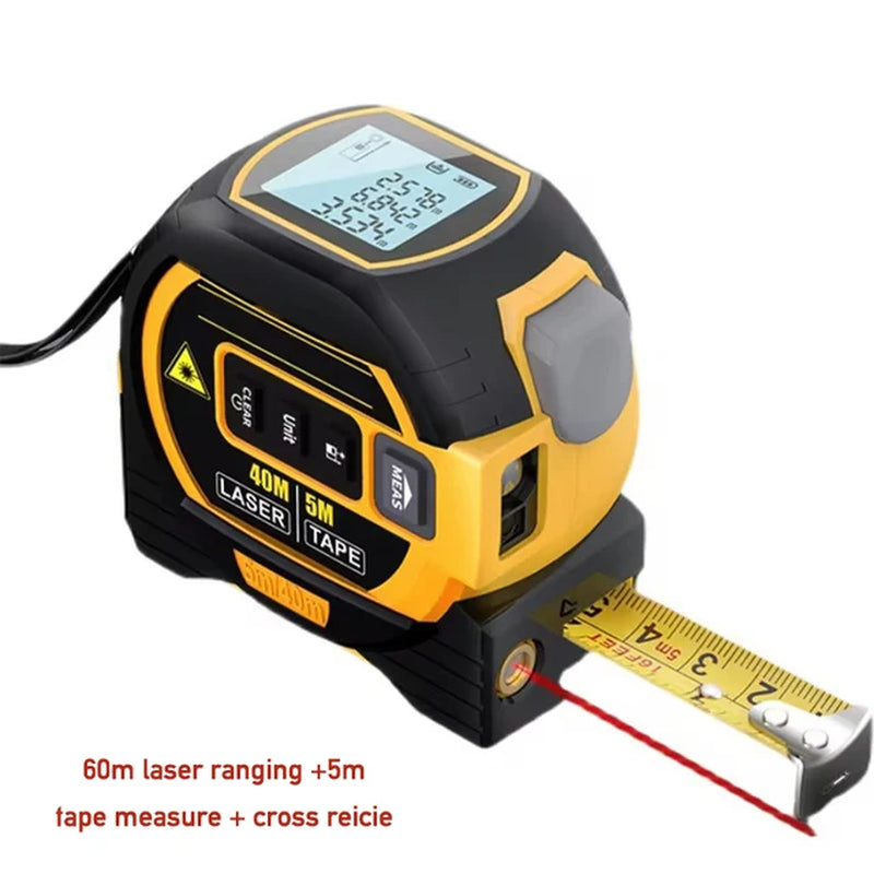 Intelligent 3In1 Laser Tape Measure Laser Rangefinder High-Precision Digital Laser Tape Range Finder Measuring Instrument Level