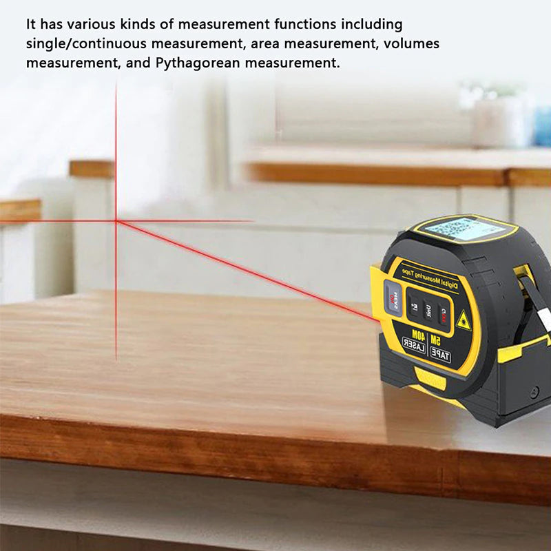 Intelligent 3In1 Laser Tape Measure Laser Rangefinder High-Precision Digital Laser Tape Range Finder Measuring Instrument Level