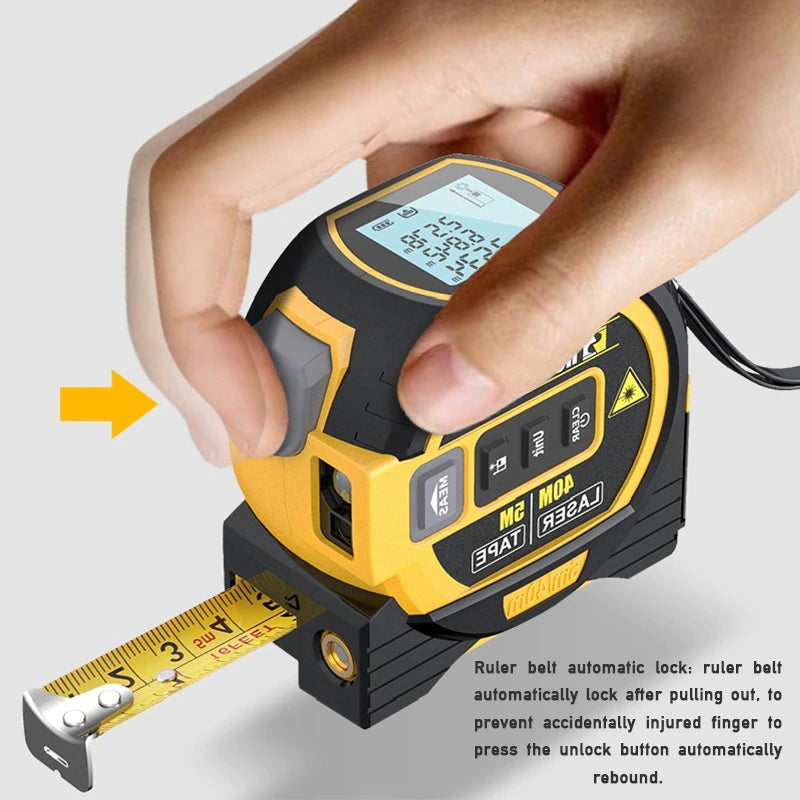 Intelligent 3In1 Laser Tape Measure Laser Rangefinder High-Precision Digital Laser Tape Range Finder Measuring Instrument Level