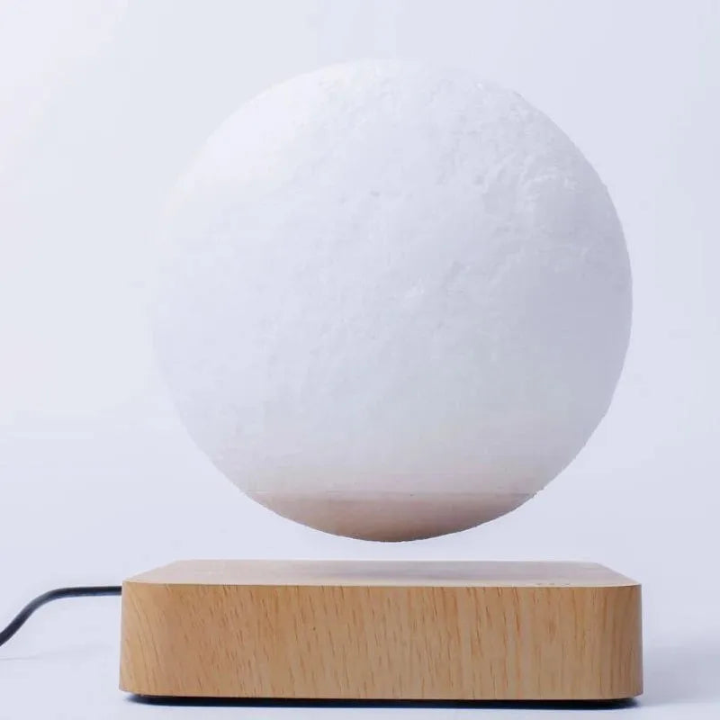 ZK30 Levitating Moon Lamp Night Light Floating 3D Printing LED Moon Lamp with Wooden Base and Magnetic with 3 Colors