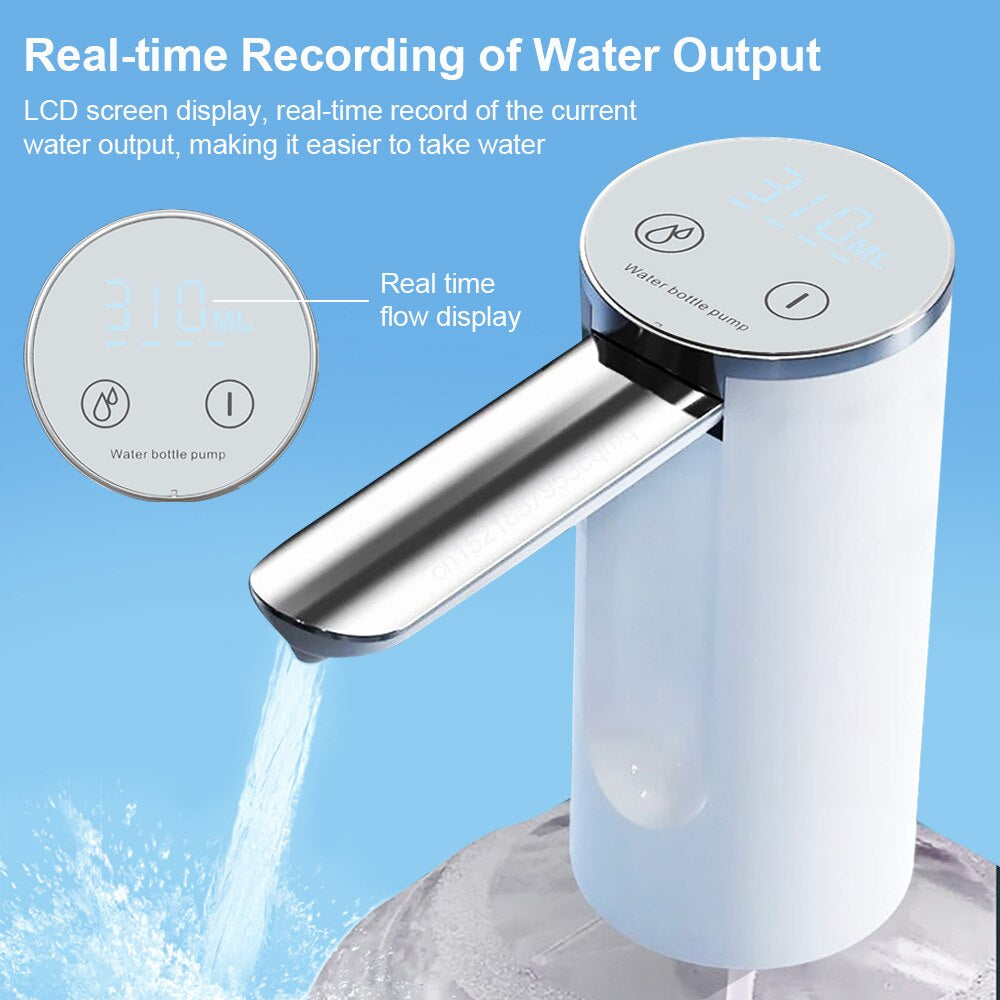 Electric Water Gallon Pump Automatic Smart Water Pump 19 Liters Bottle Foldable Desktop Rechargeable Drinking Water Dispenser