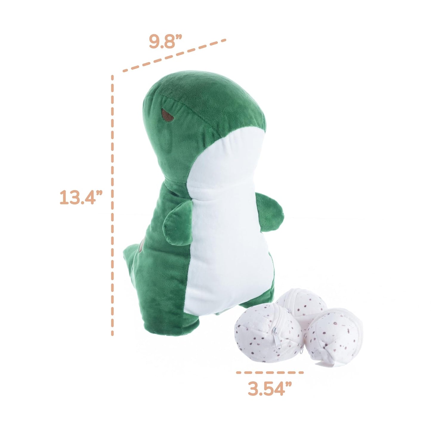 Snugababies Dinosaur (T-Rex) Stuffed Animals for Girls Ages 3 4 5 6 7 8 Years; Stuffed Mommy Dinosaur with 3 Baby Dinos in Her Tummy; Toy Pillows for Girls