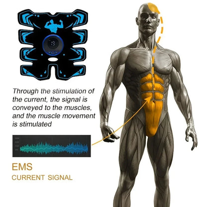 Rechargeable EMS Wireless Muscle Stimulator Trainer Smart Fitness Abdominal Training Electric Body Massager Sports Lose Weight