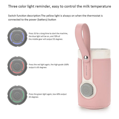 Portable Bottle Warmer, Yadala Intelligent Bottle Warmer, Fast Charge, 3-Speed Temperature Regulation, Pink