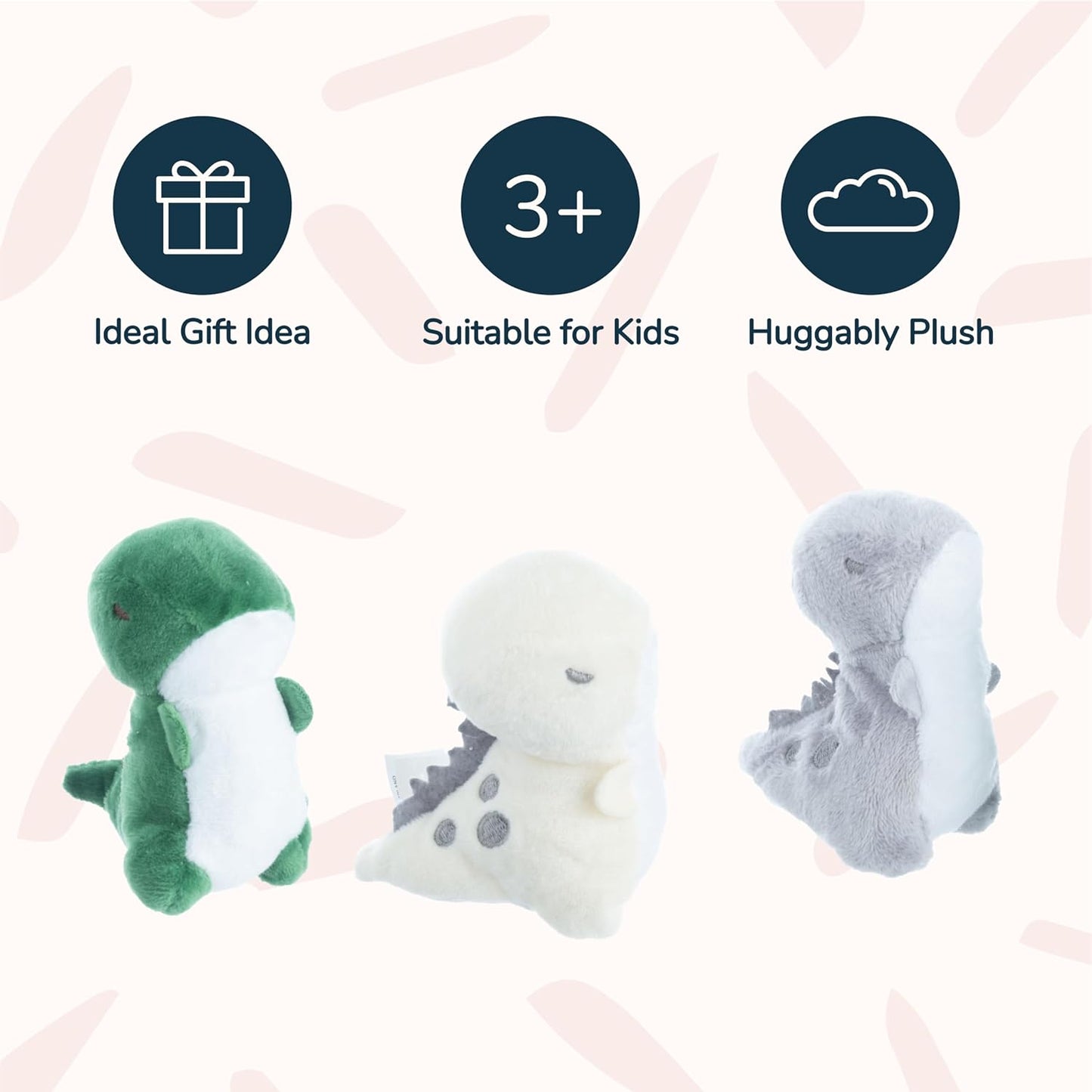 Snugababies Dinosaur (T-Rex) Stuffed Animals for Girls Ages 3 4 5 6 7 8 Years; Stuffed Mommy Dinosaur with 3 Baby Dinos in Her Tummy; Toy Pillows for Girls