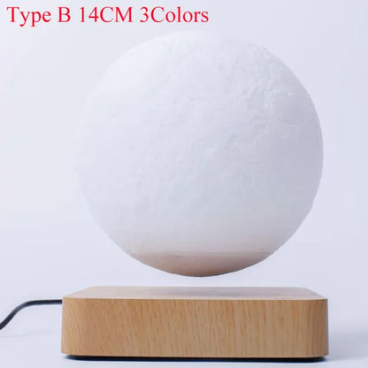 ZK30 Levitating Moon Lamp Night Light Floating 3D Printing LED Moon Lamp with Wooden Base and Magnetic with 3 Colors